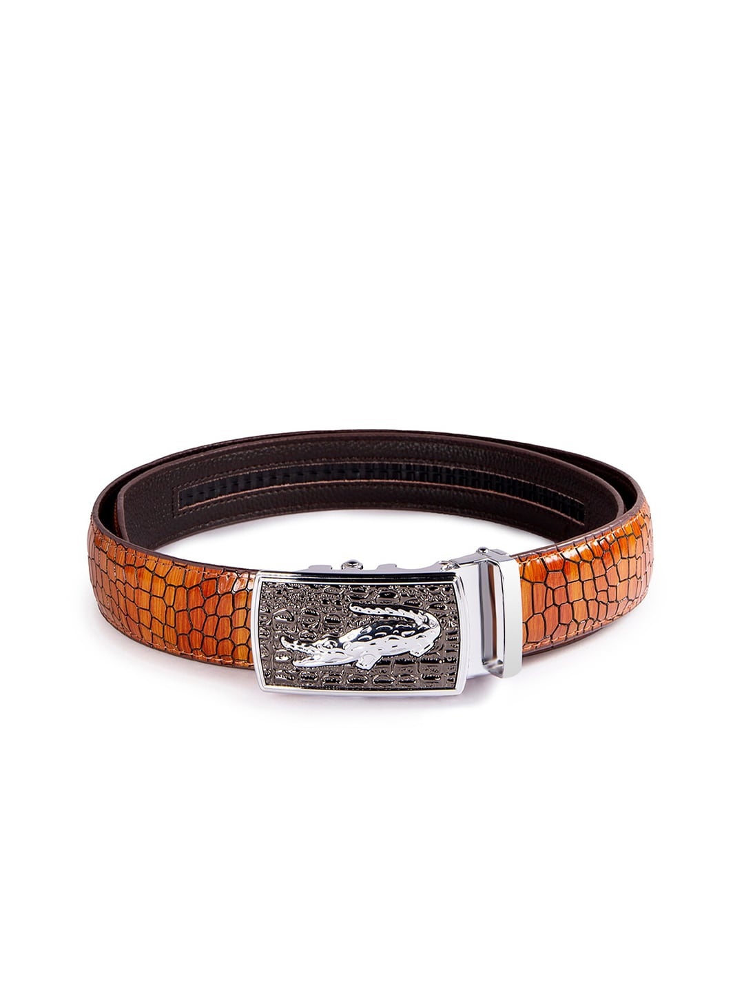 

BANGE Men Brown Textured Genuine Leather Formal Belt