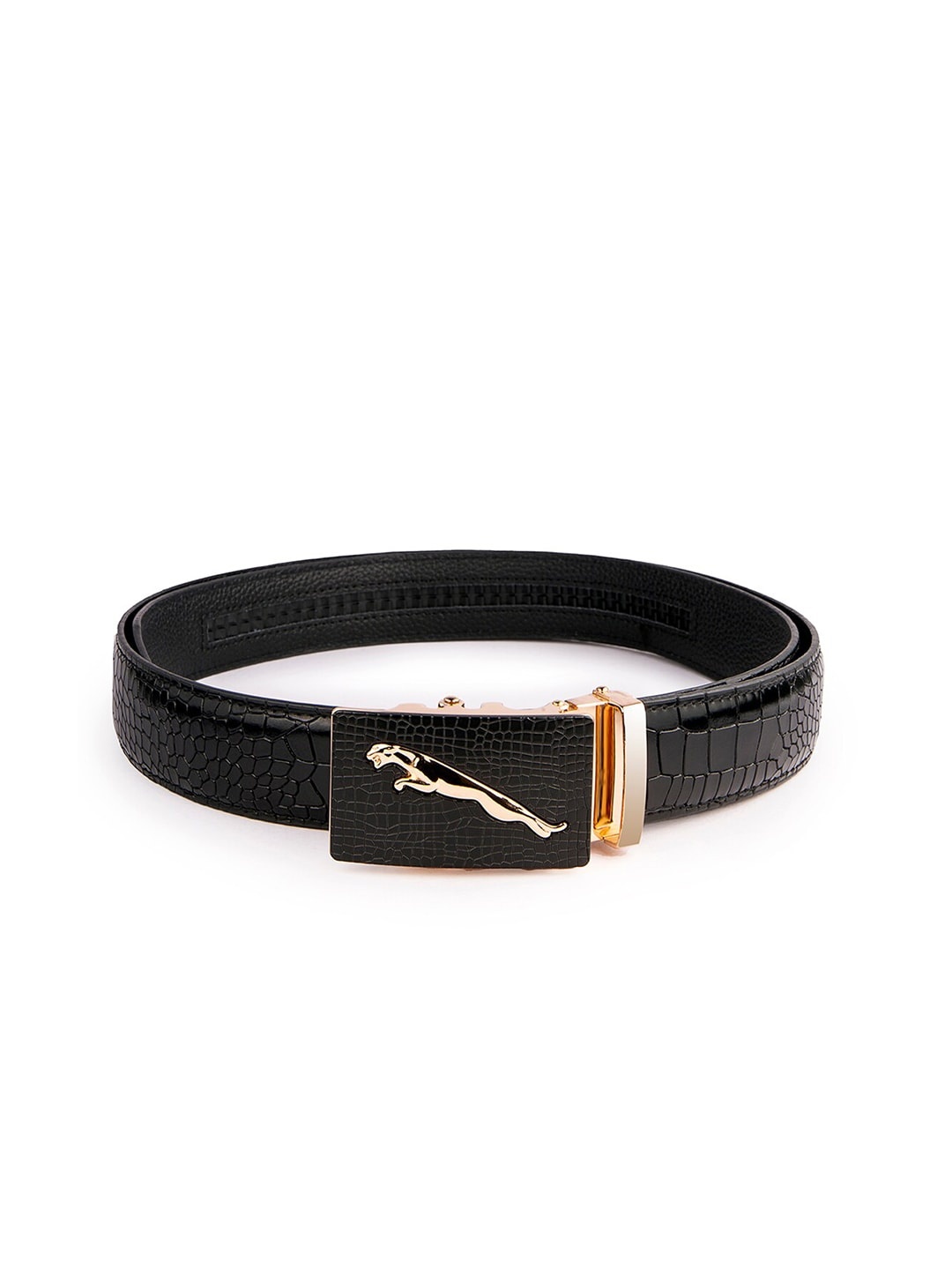 

BANGE Men Black Textured Leather Formal Belt