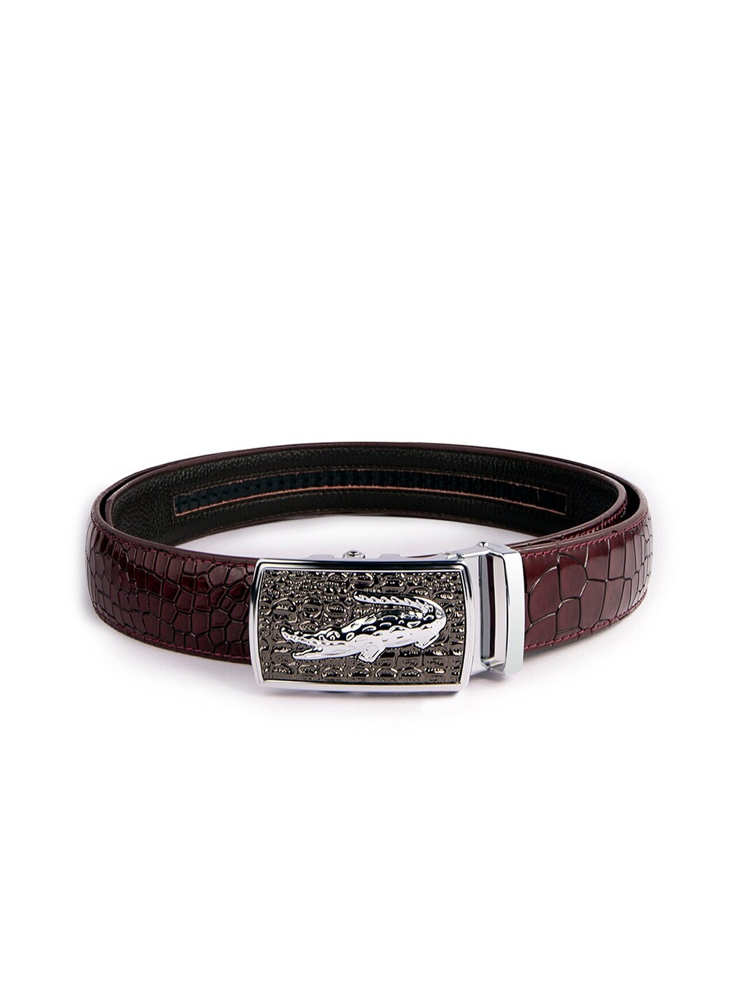 

BANGE Men Brown Textured Leather Belt