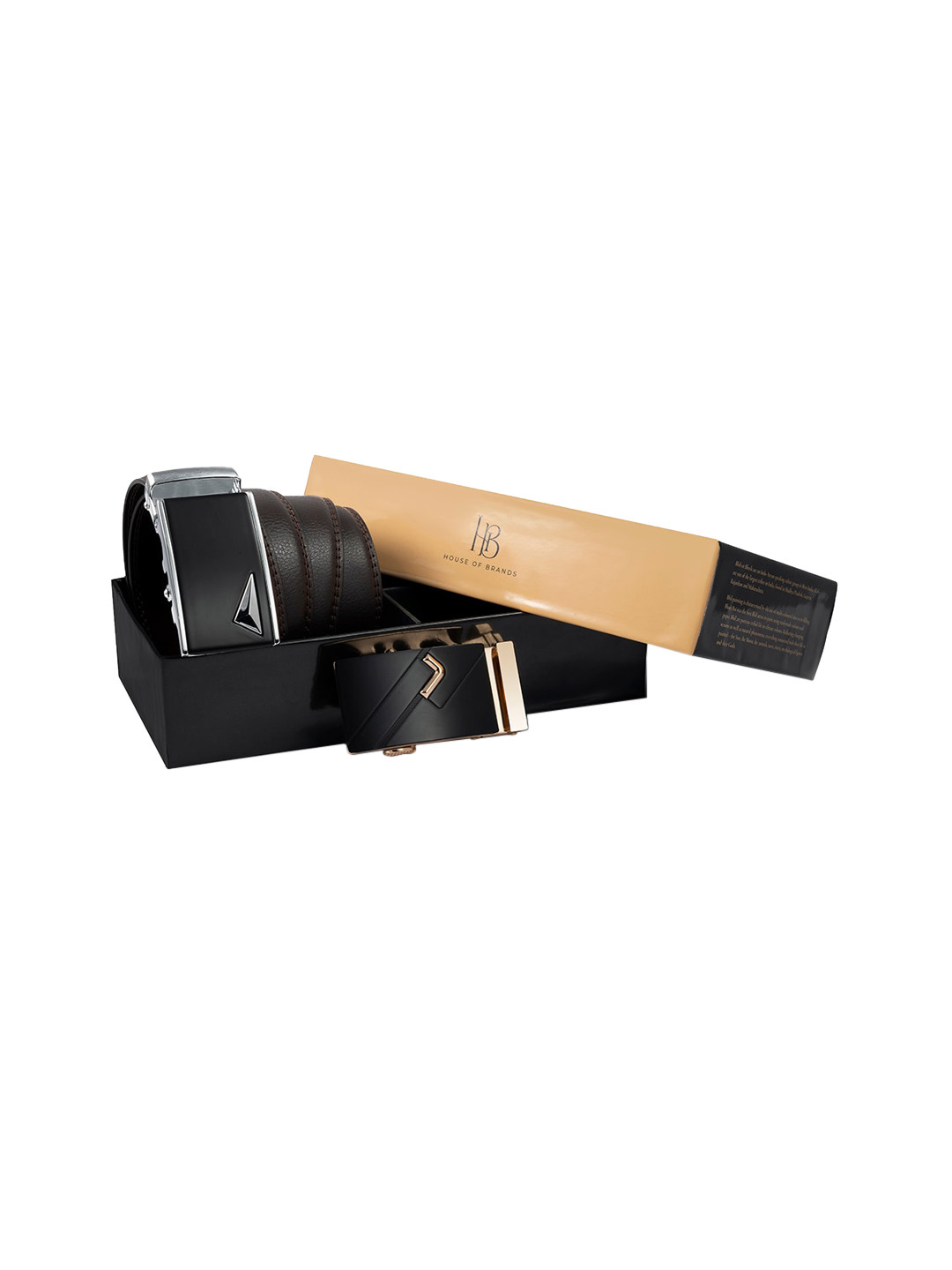 

Bange Men Brown Genuine Leather Belt With Two Premium Interchangeable Buckles