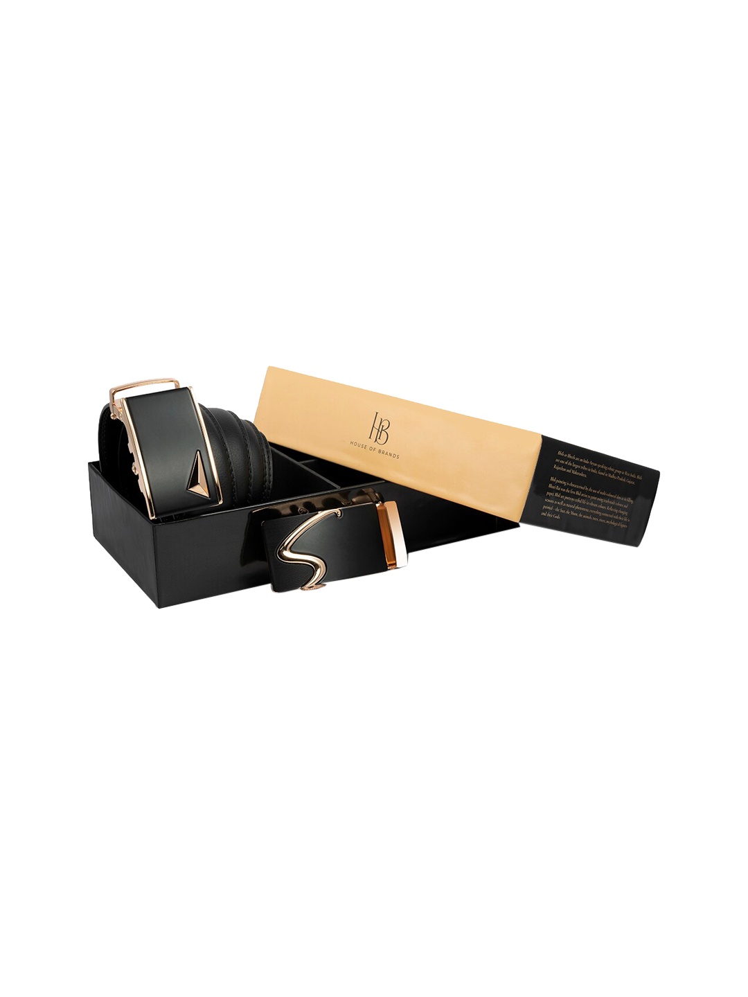 

Bange Black Leather Belt With Two Interchangable Buckles