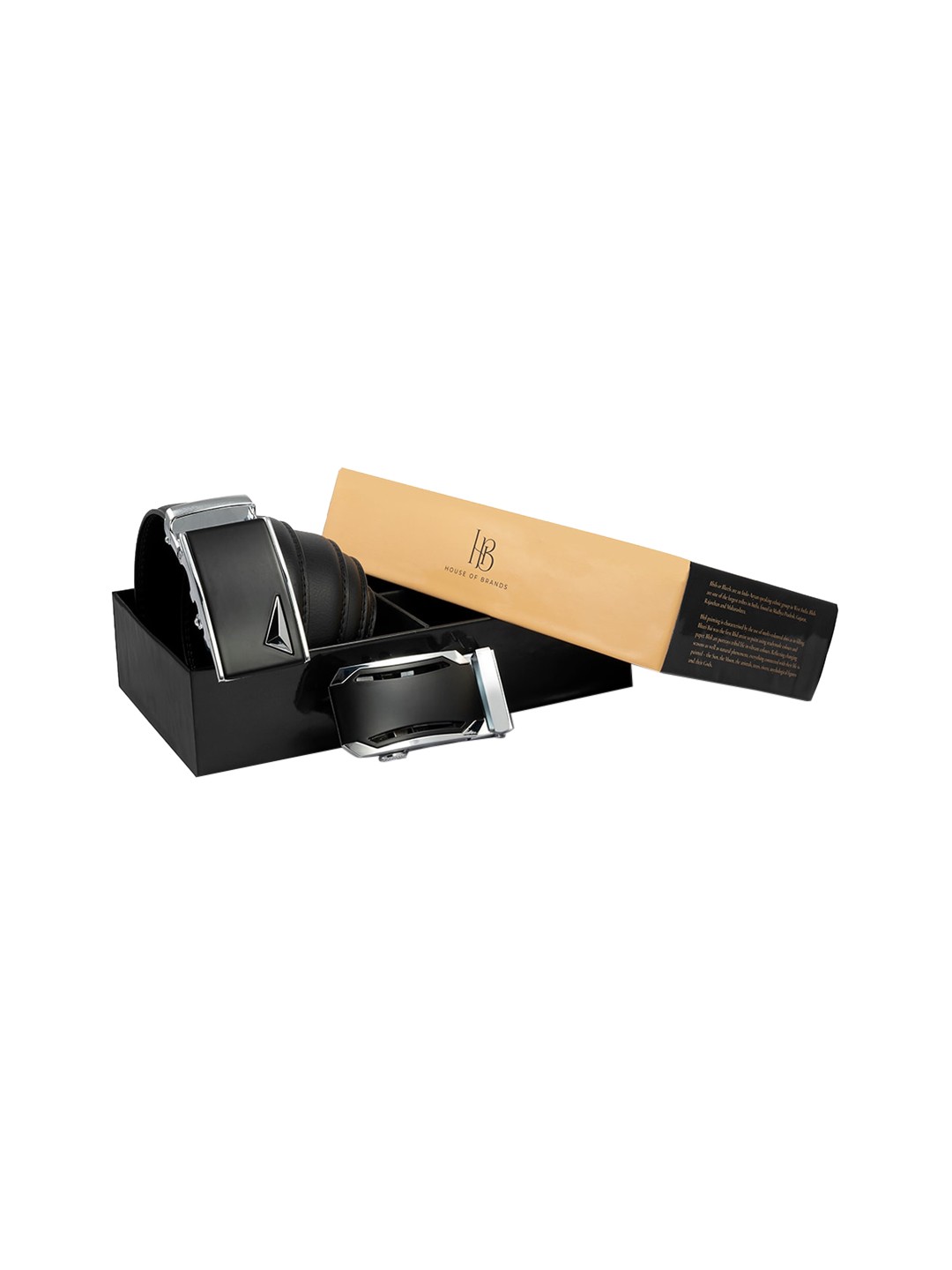 

Bange Black Leather Belt With Two Interchangable Buckles