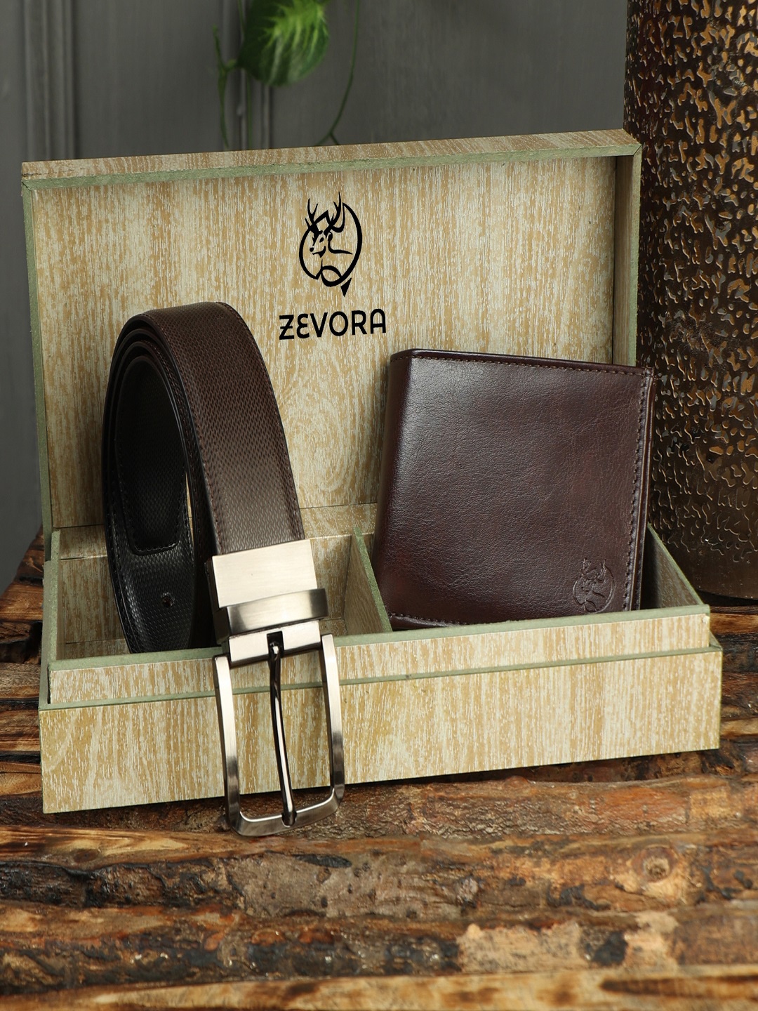 

ZEVORA Men Brown Solid Accessory Gift Set