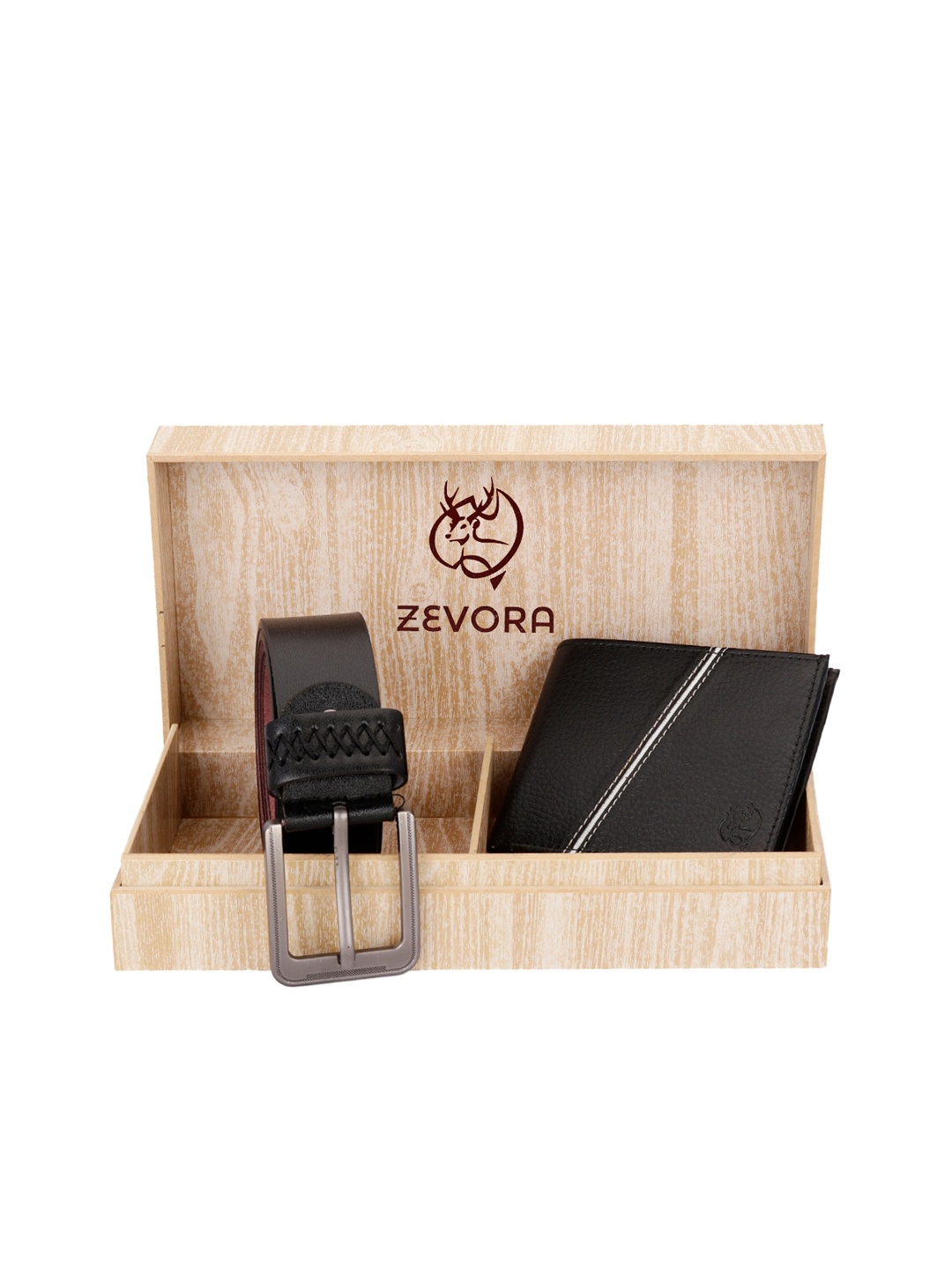 

ZEVORA Men Black Textured Accessory Gift Set