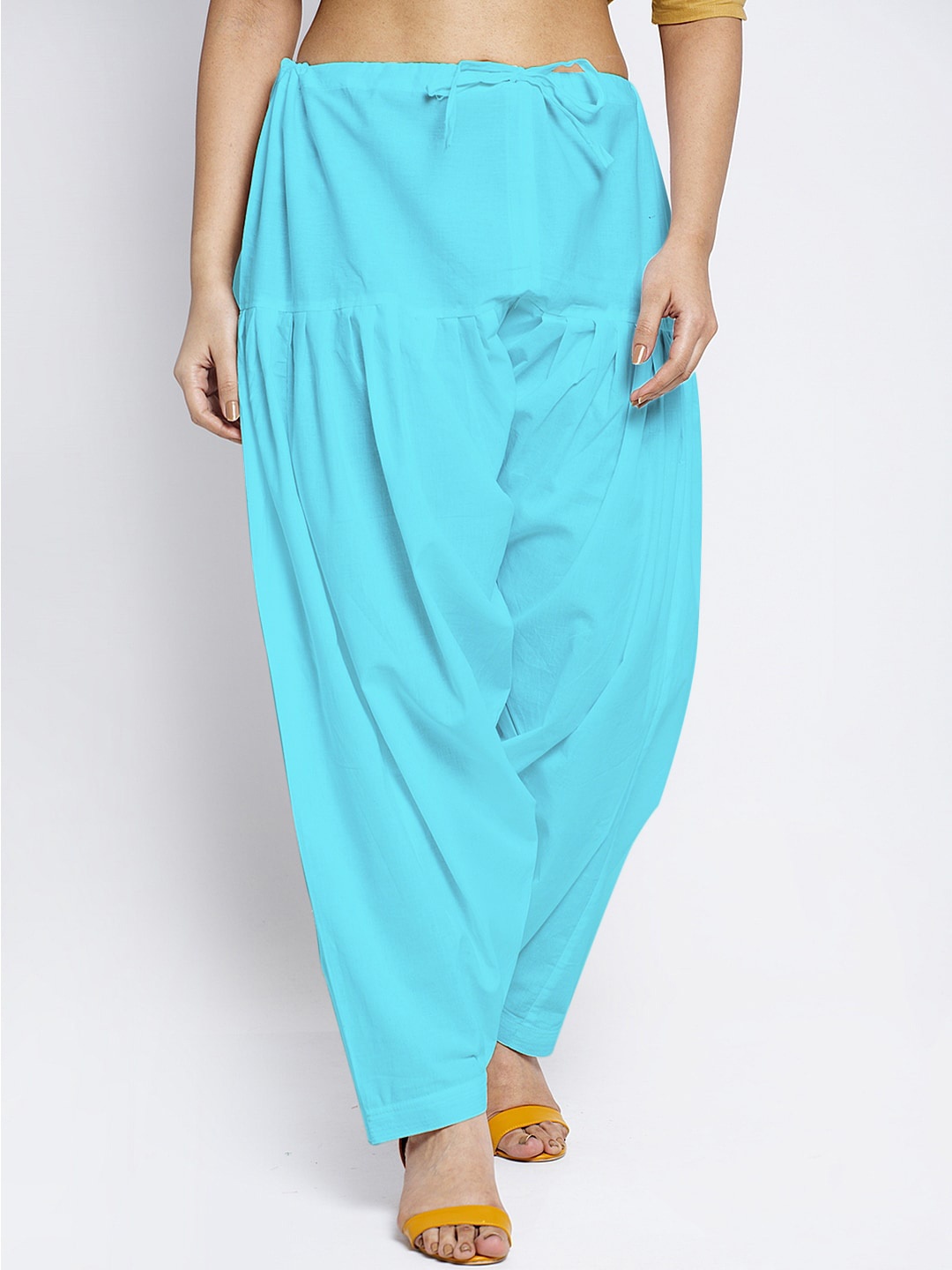 

GRACIT Women Turquoise Blue Solid Cotton Salwar