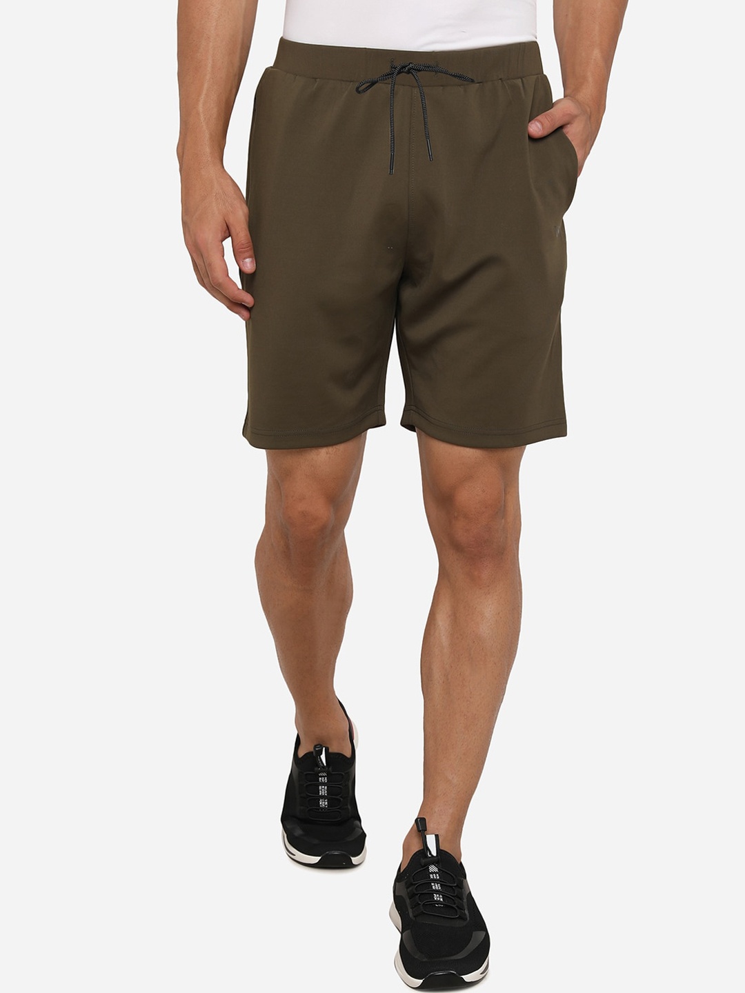 

VS by Sehwag Men Olive Green Sports Shorts