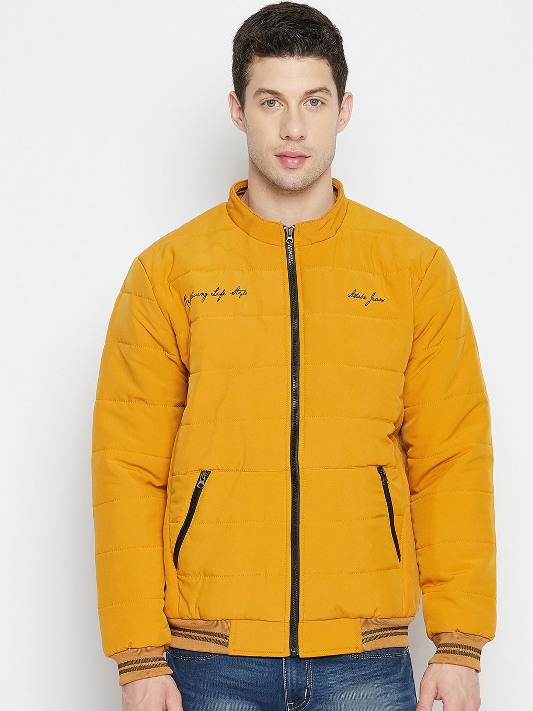 

Adobe Men Mustard Lightweight Bomber Jacket