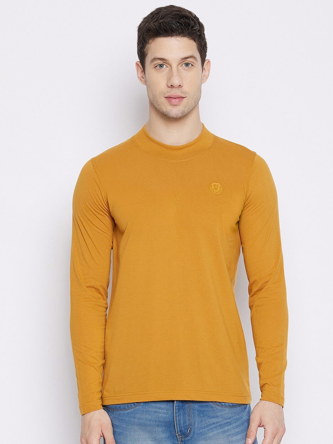 

Adobe Men Mustard Yellow T-shirt