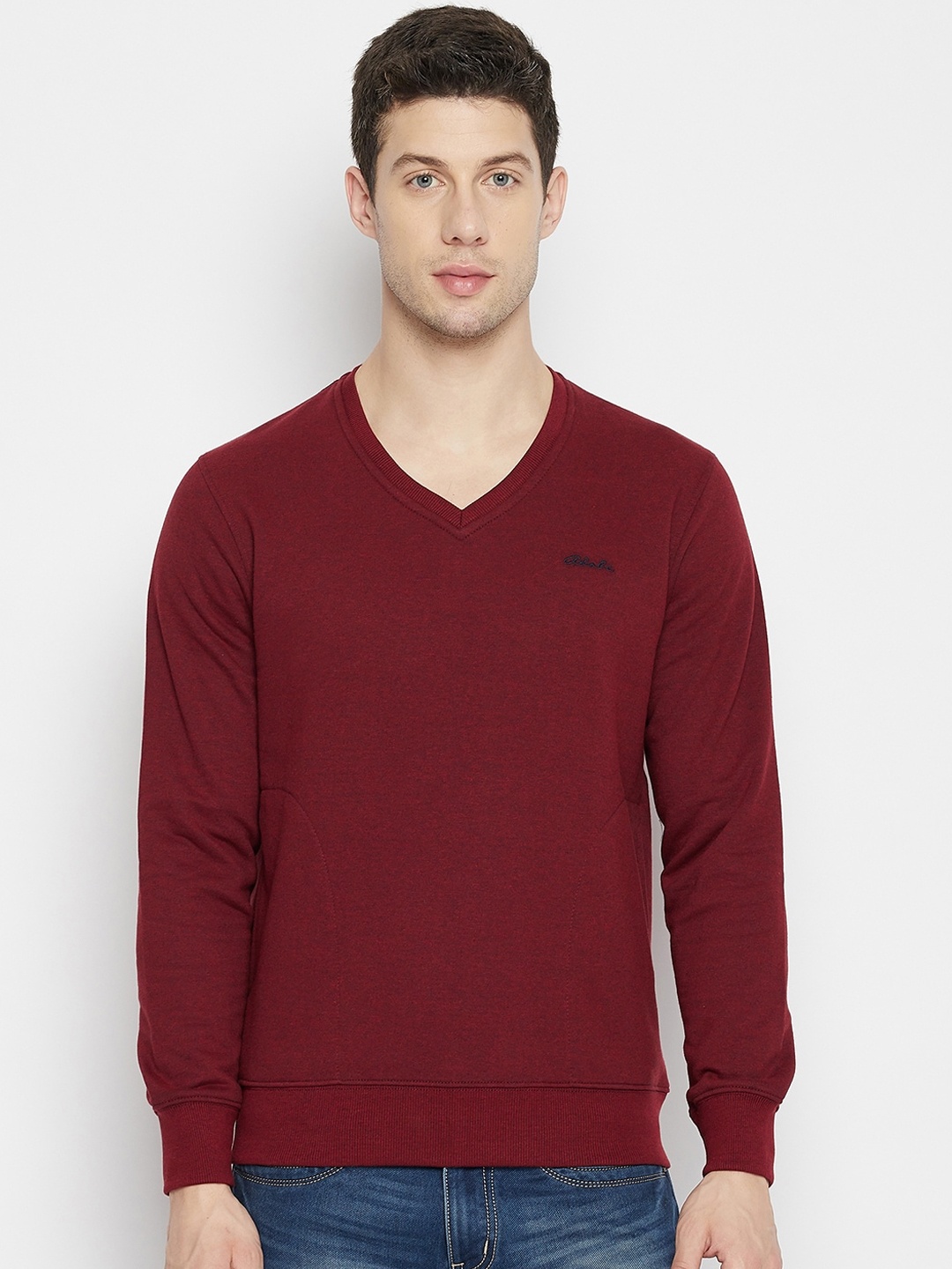 

Adobe Men Maroon Cotton Sweatshirt