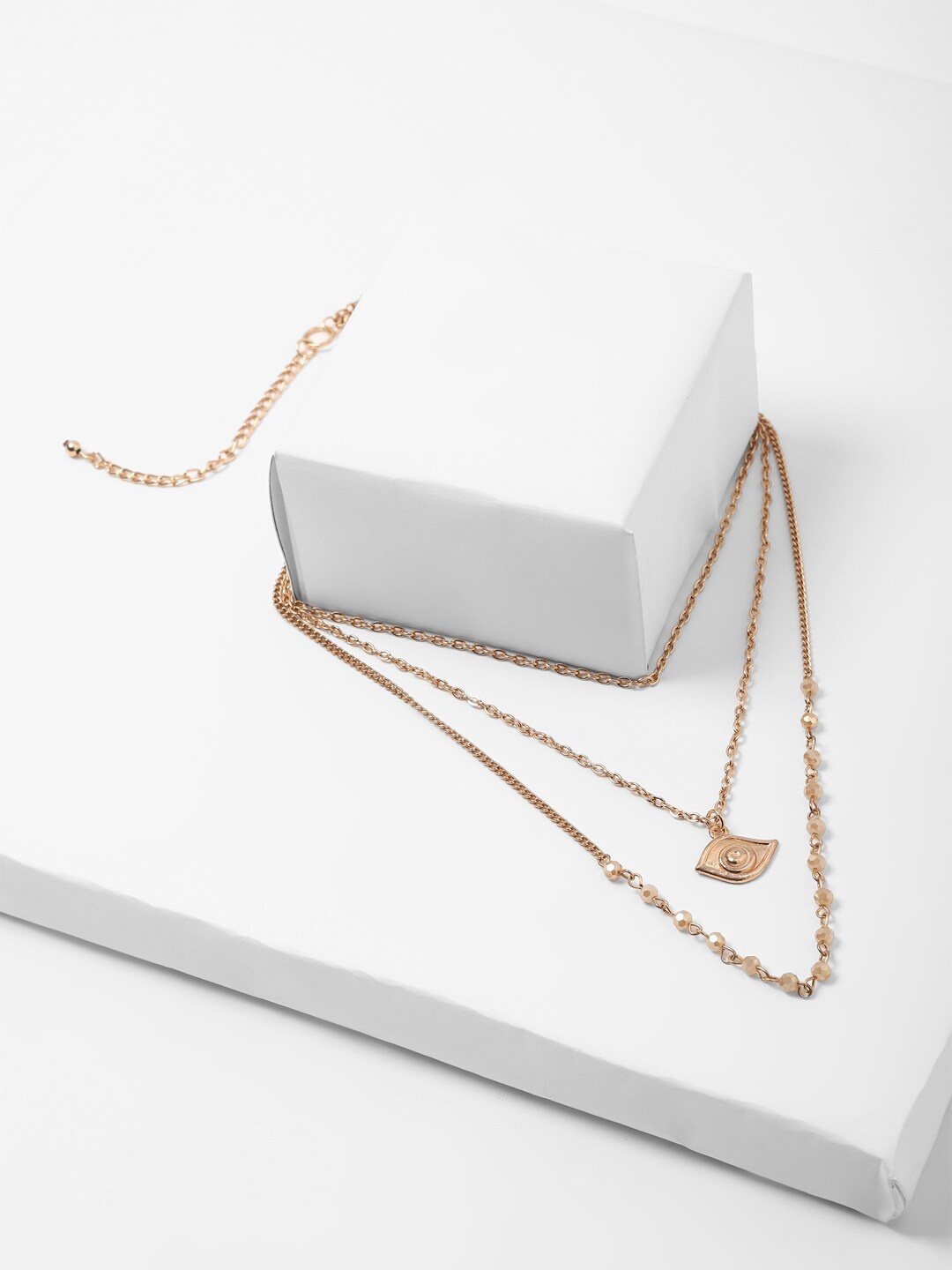 

FOREVER 21 Gold-Toned Eye Pendant Layered Chain