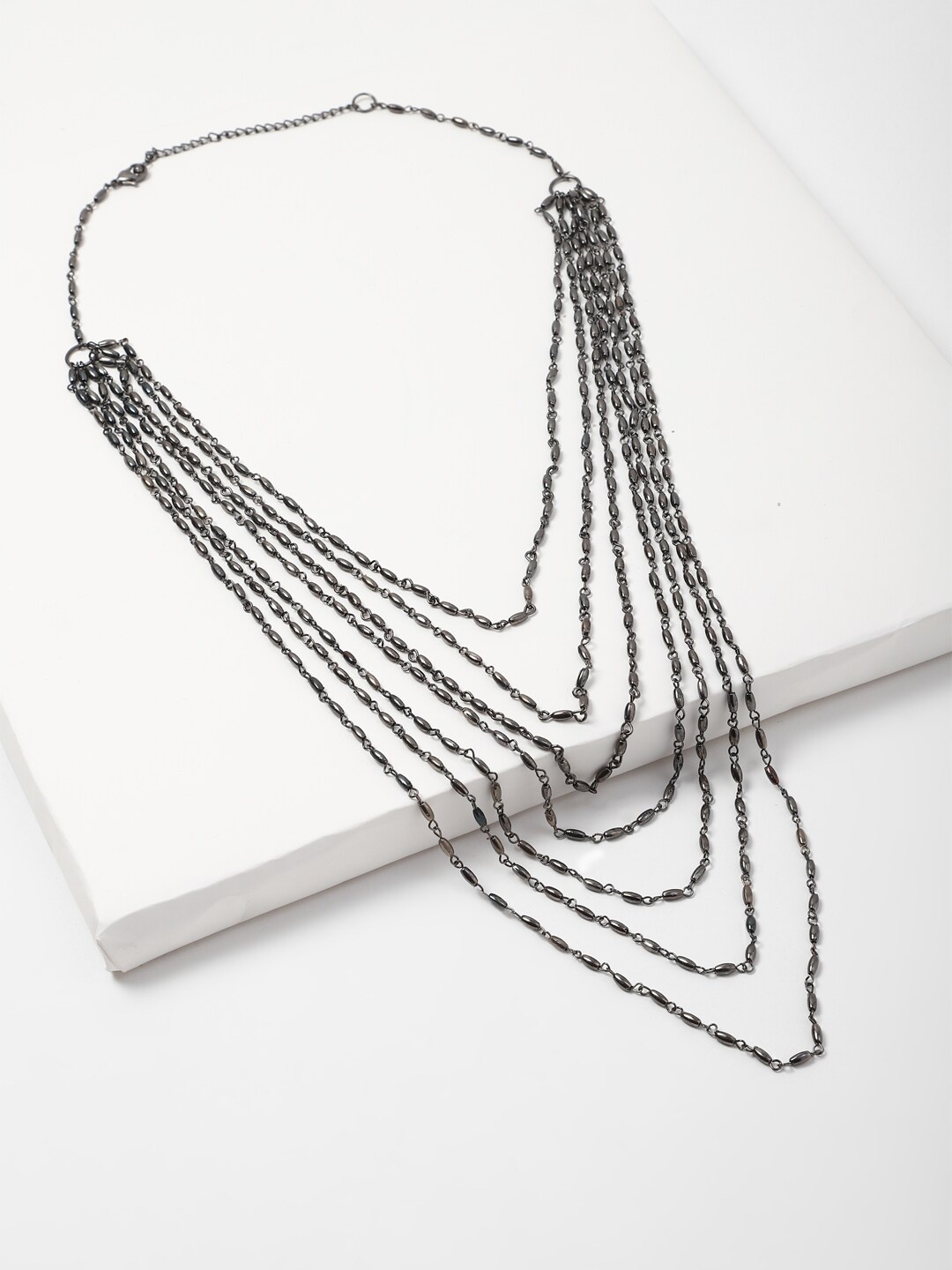 

FOREVER 21 Women Grey Multilayered Necklace