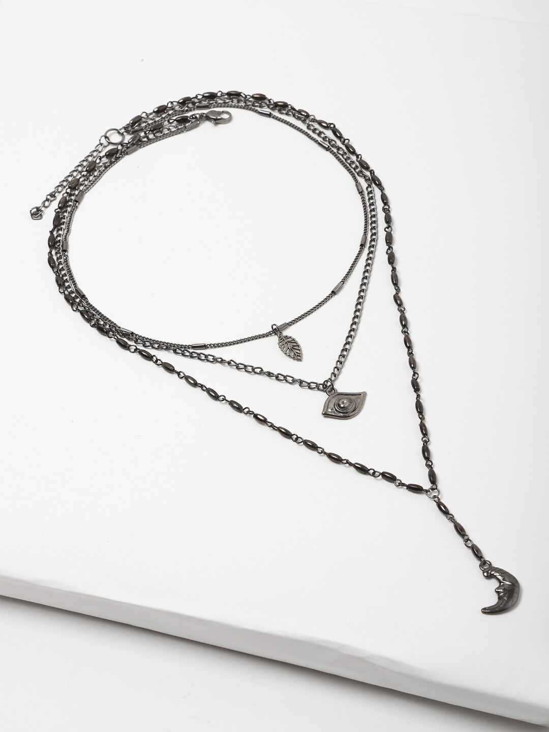 FOREVER 21 Grey Charm Layered Necklace
