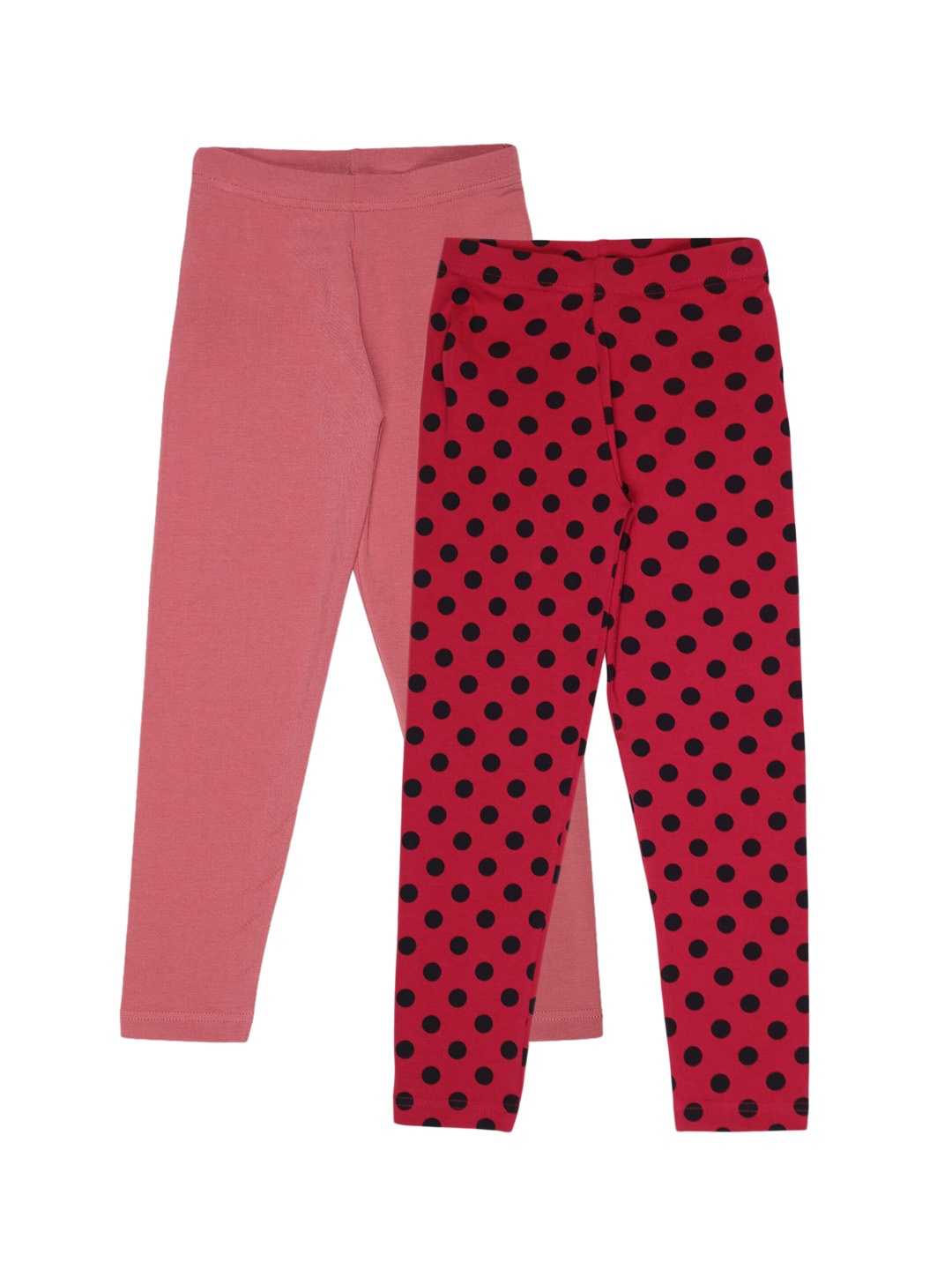 

PLUM TREE Girls Pack Of 2 Cotton Leggings, Pink