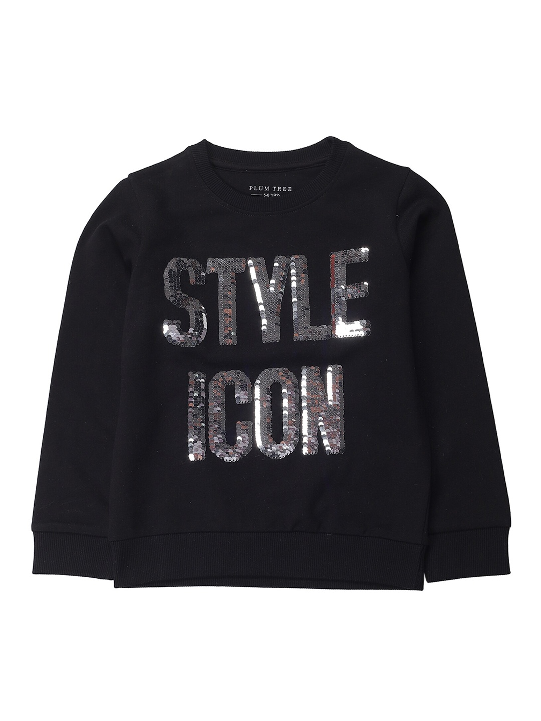 

PLUM TREE Girls Black & Silver Embellished Sweatshirt