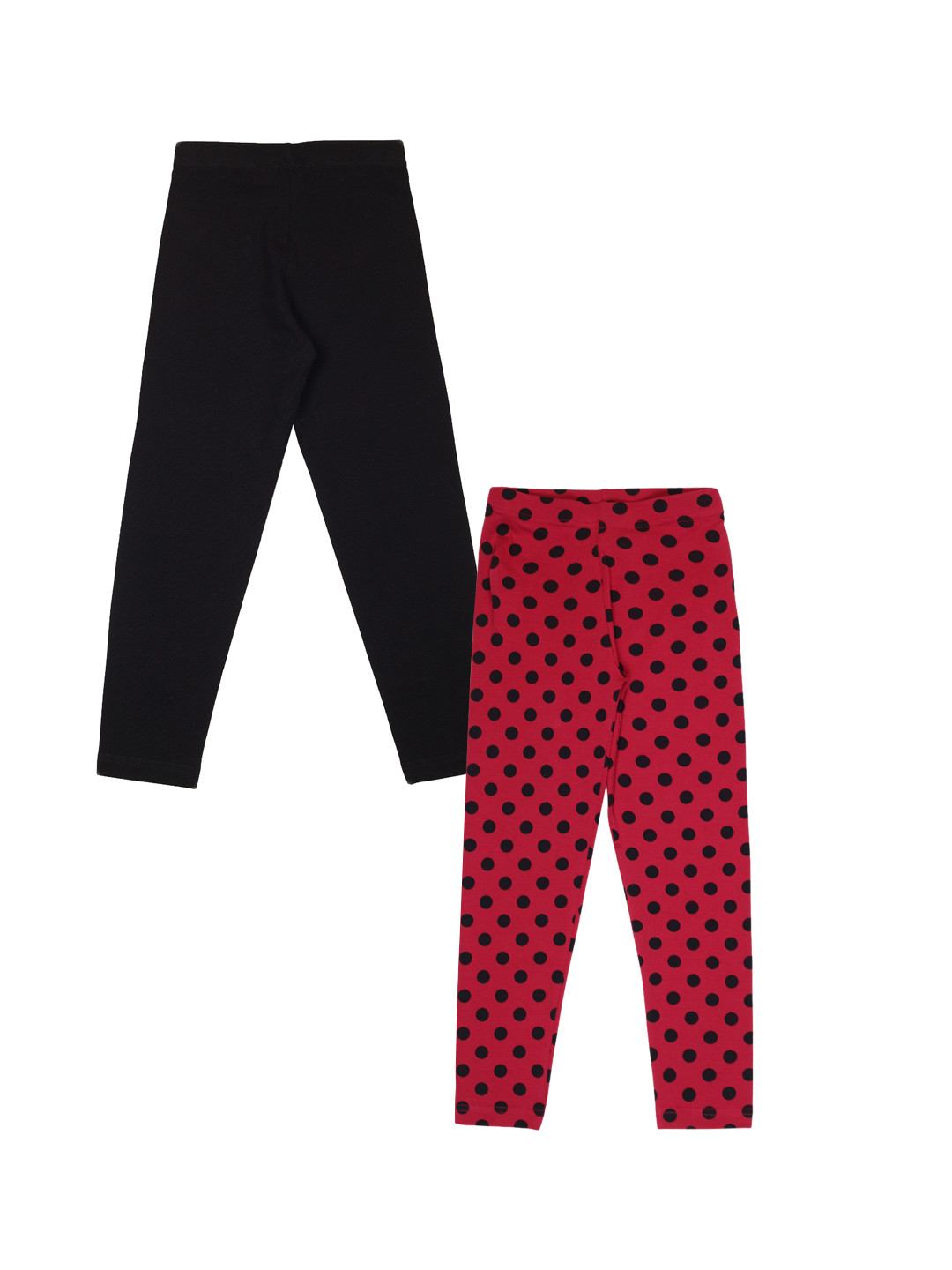 

PLUM TREE Girls Pack Of 2 Cotton Ankle-Length Leggings, Black