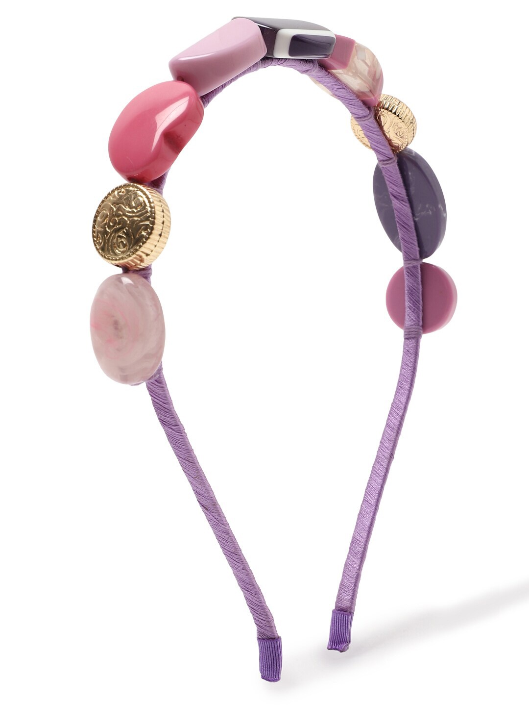 FOREVER 21 Women Purple & Pink Embellished Hairband