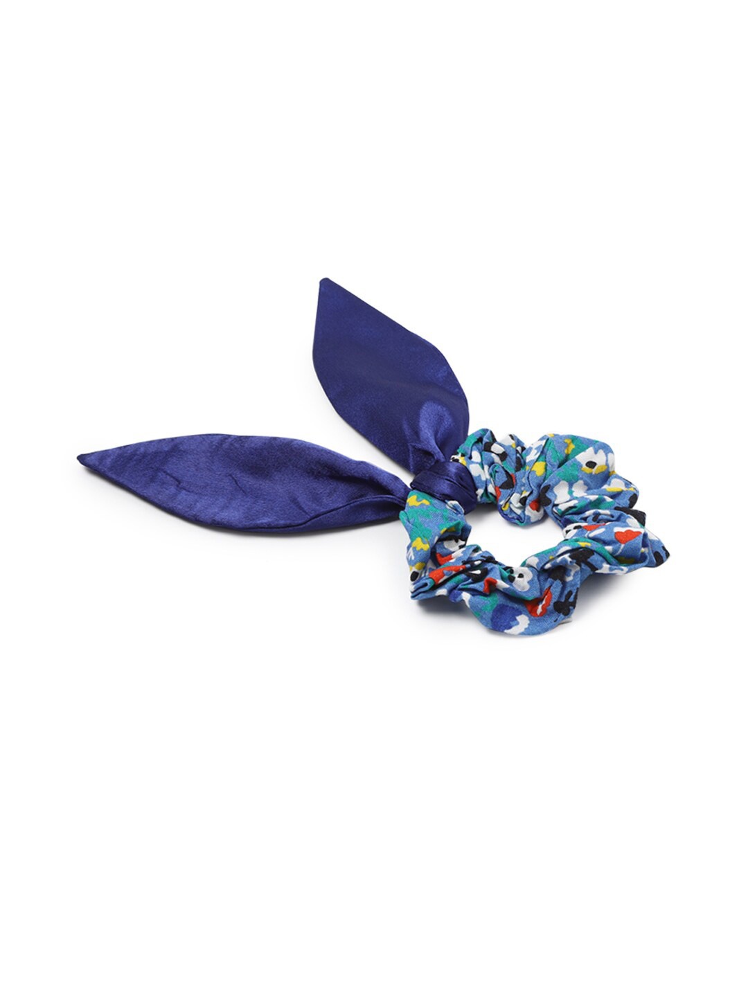 FOREVER 21 Women Blue & Yellow Ponytail Bow Scrunchie