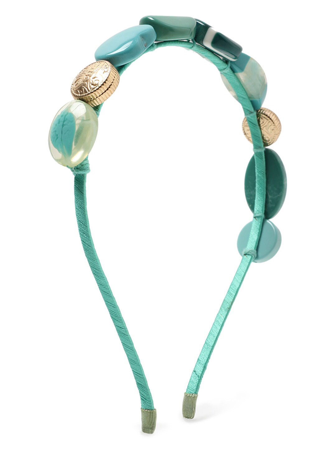 

FOREVER 21 Women Green & Gold-Toned Embellished Hairband