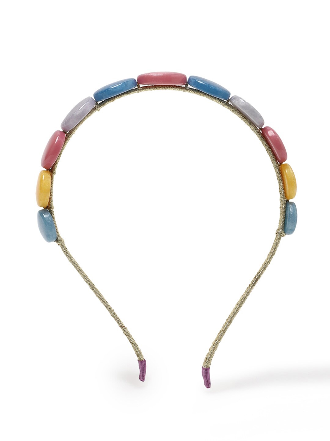 FOREVER 21 Women Yellow & Blue Embellished Hairband