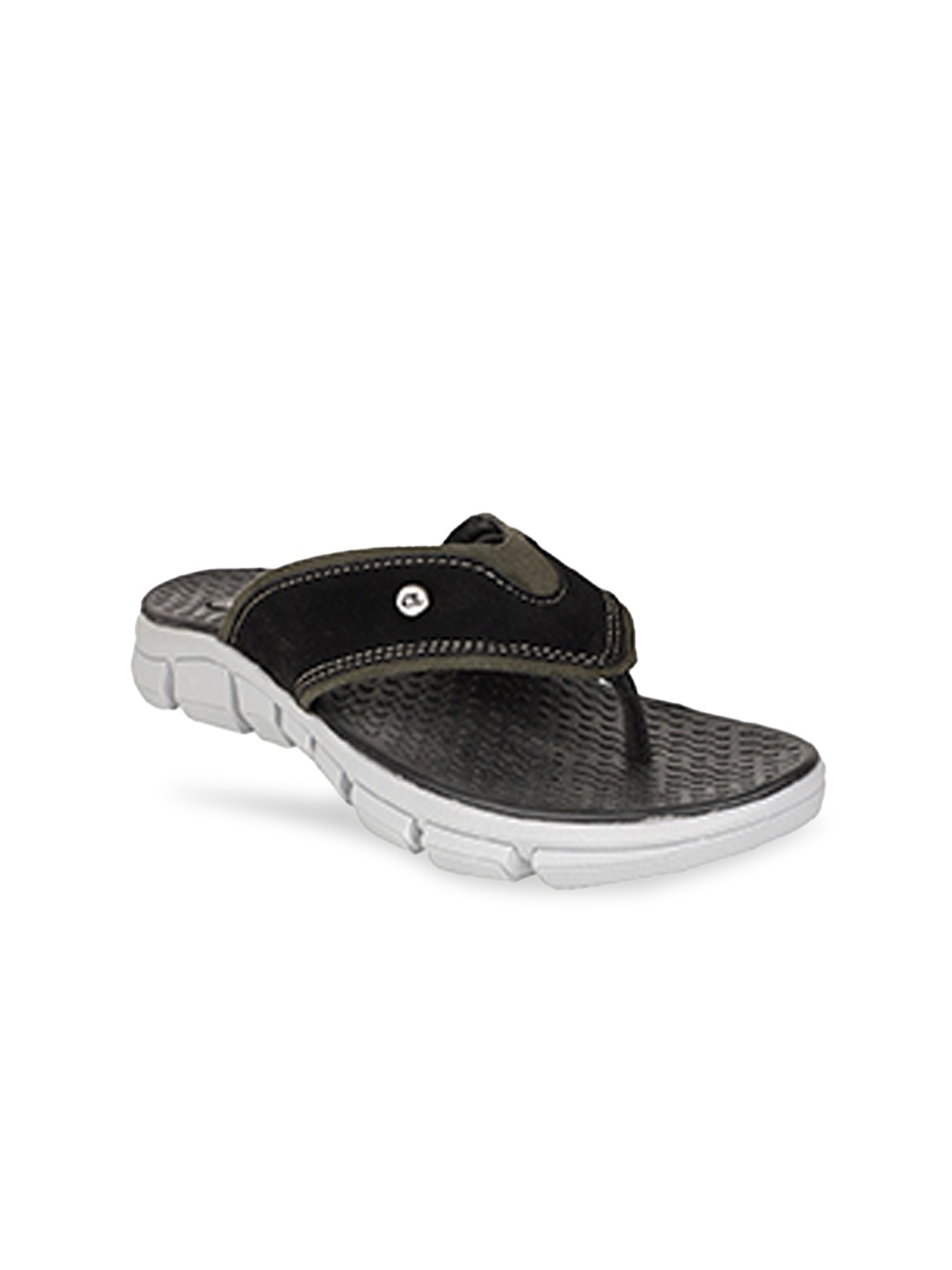 

Carlton London Men Olive & Black Casual Comfort Sandals