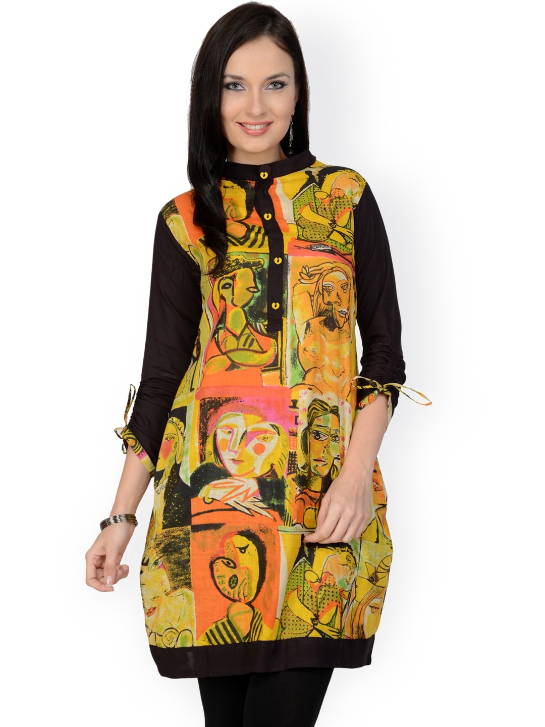 

Pannkh Women Multicoloured Printed A-Line Kurta, Multi