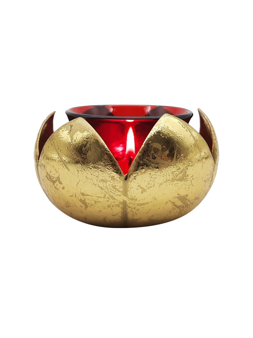 

Home Centre 2 Pcs Gold-Toned & Red Ceramic Candle Holders