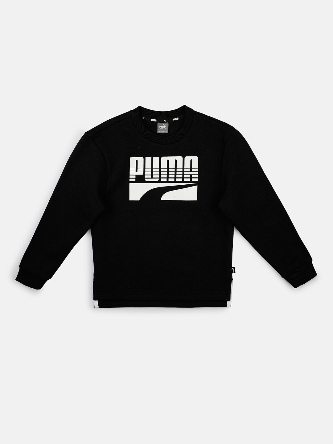 

Puma Boys Black Logo Printed Cotton Sweatshirt