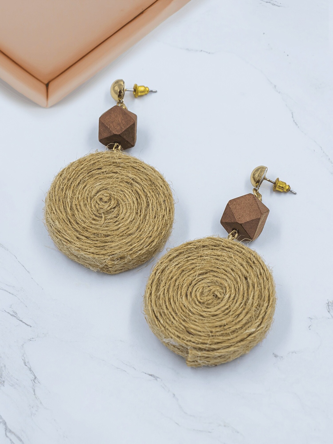 

Bellofox Brown Circular Studs Earrings