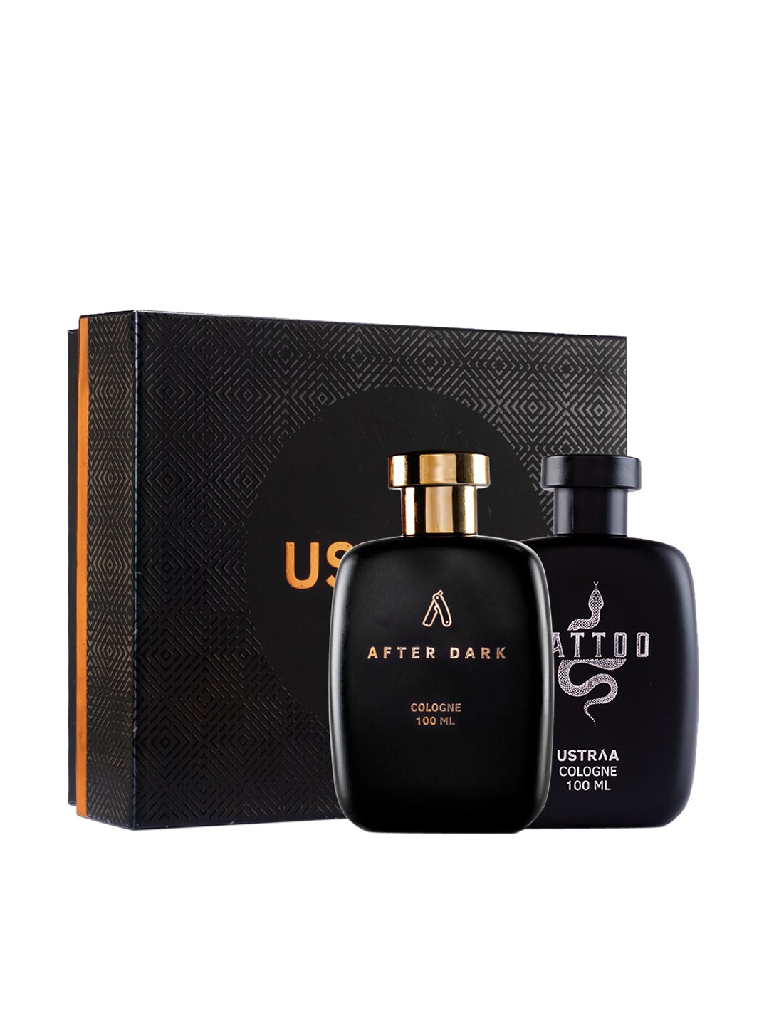 

Ustraa Fragrance Gift Box - Tattoo Cologne 100 ml & Afterdark Cologne 100 ml, Black