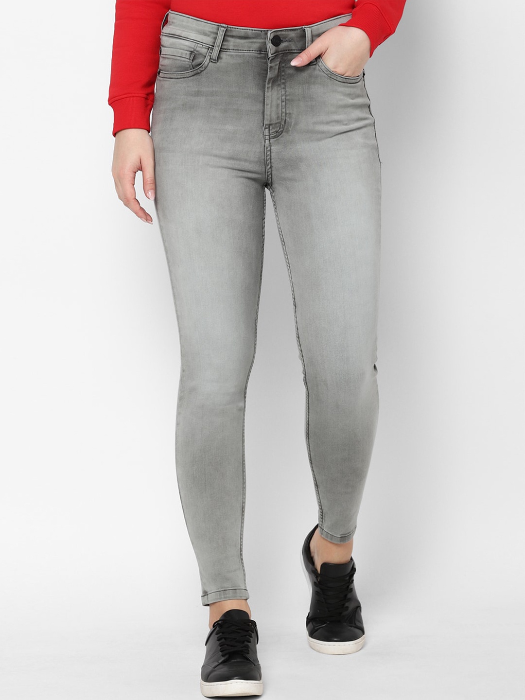 

Allen Solly Woman Women Grey Slim Fit Heavy Fade Stretchable Jeans