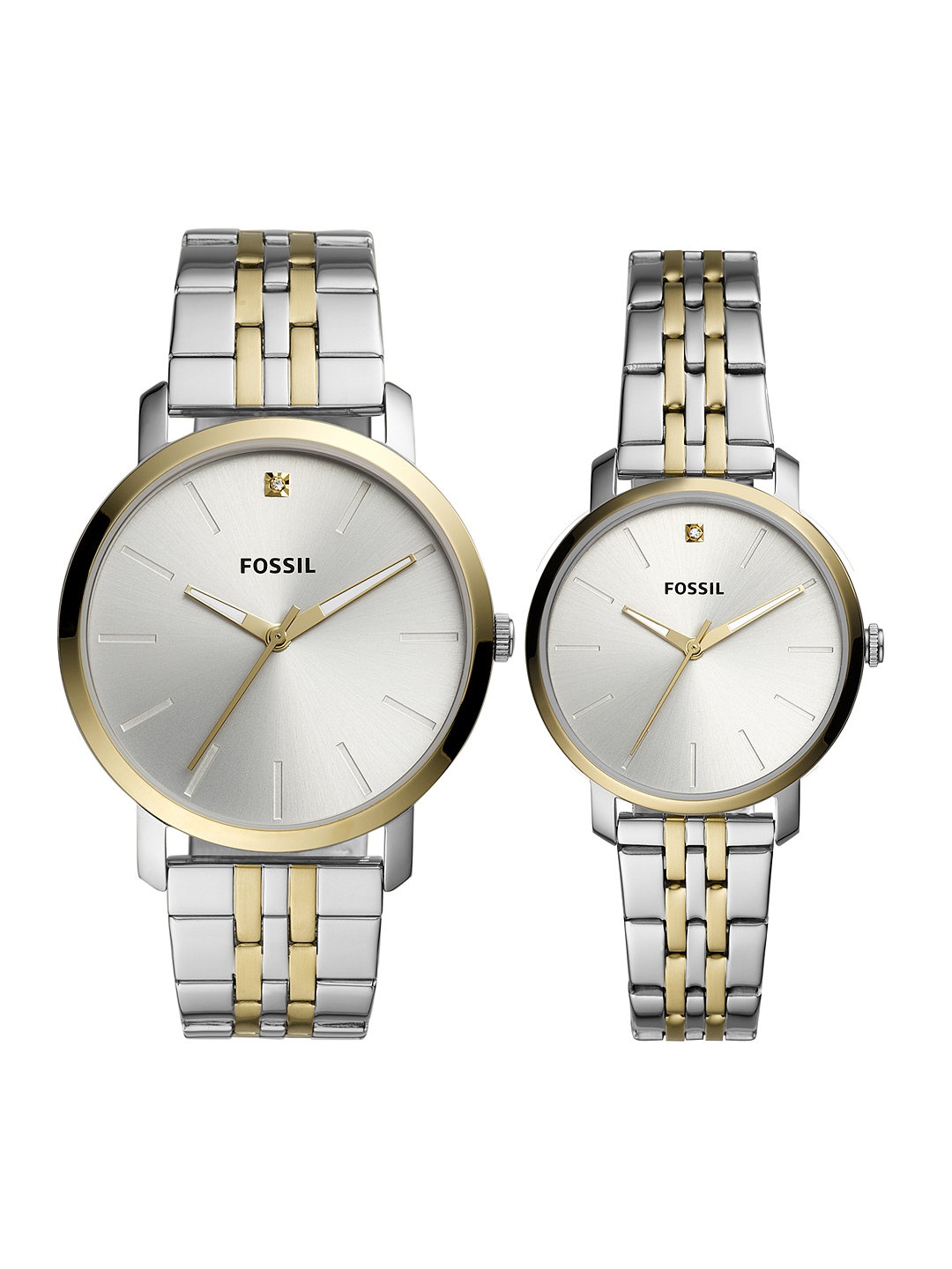 

Fossil Silver-Toned His & Her Watch Gift Set