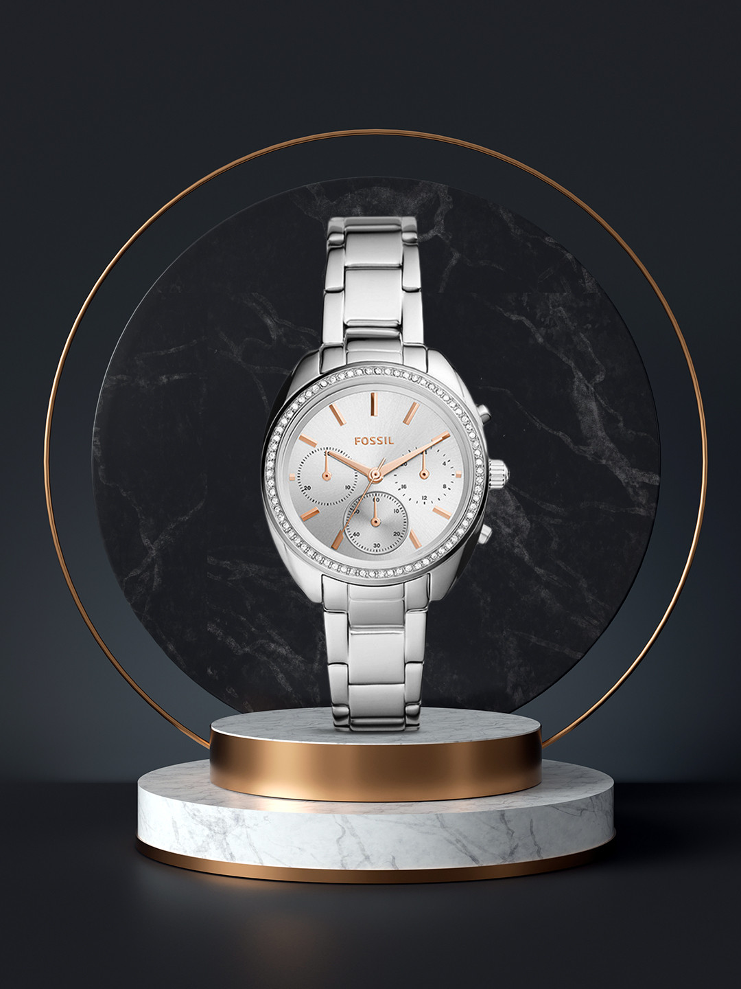

Fossil Women Silver-Toned Analogue Watch BQ3657