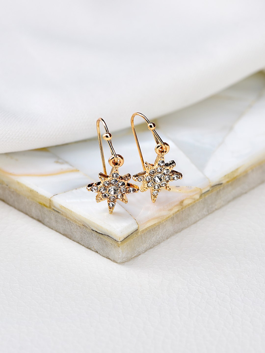 

Accessorize Gold-Plated Gold-Toned Contemporary Drop Earrings