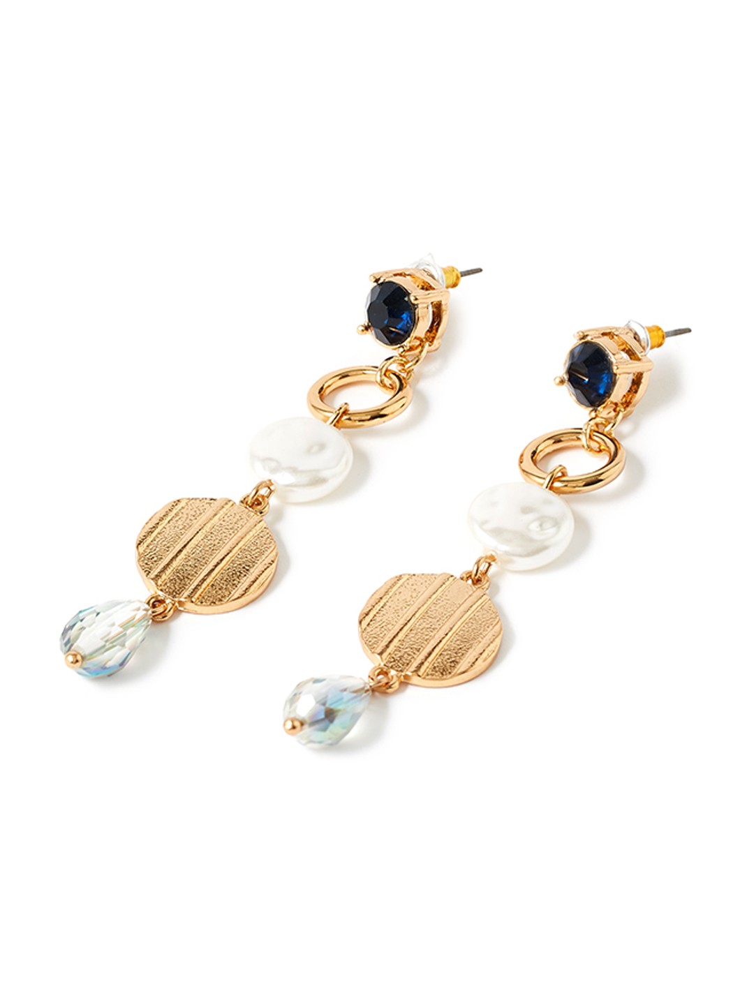 

Accessorize Gold-Plated Gold-Toned & Green Contemporary Drop Earrings