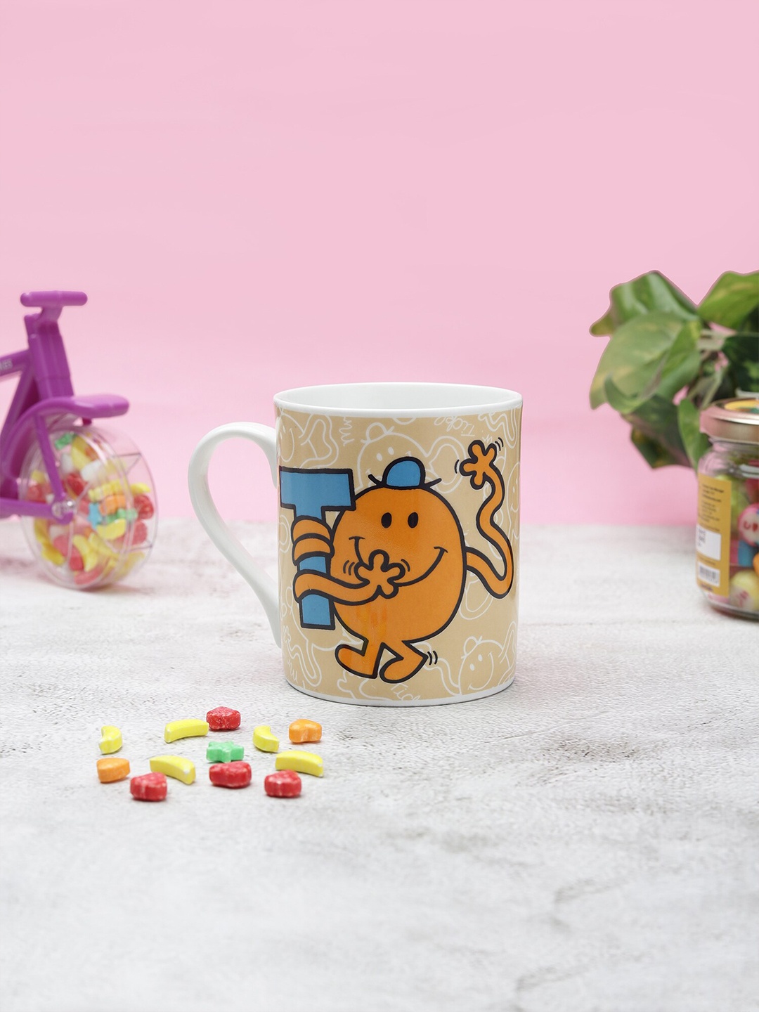 

CLAY CRAFT White Mr. Tickle Printed Ceramic Milk Mug 350 ml