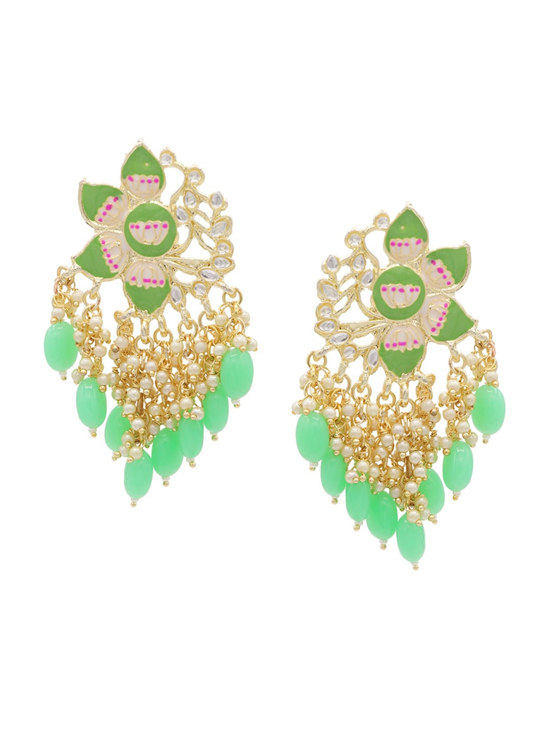 

ASMITTA JEWELLERY Green Contemporary Drop Earrings