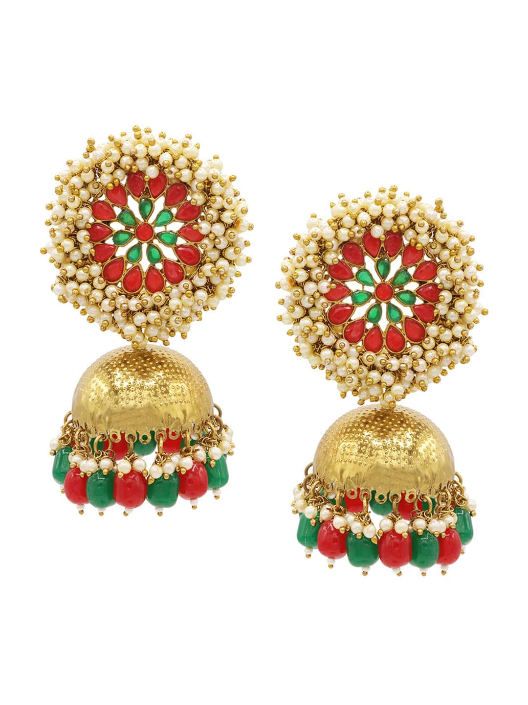 

ASMITTA JEWELLERY Woman Gold Toned Dome shape Jhumki Earring, Multi