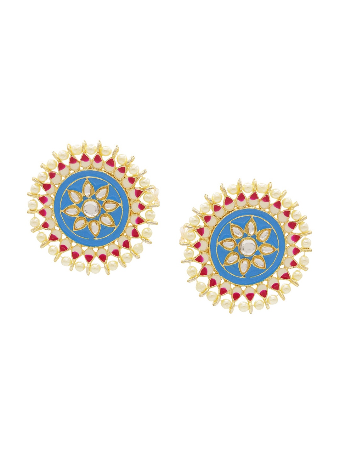 

ASMITTA JEWELLERY Blue Contemporary Studs Earrings