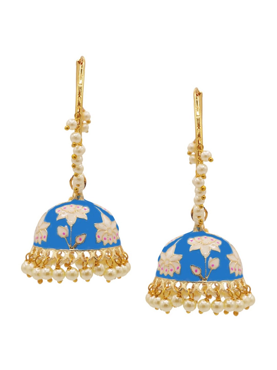 

ASMITTA JEWELLERY Blue Contemporary Jhumkas Earrings