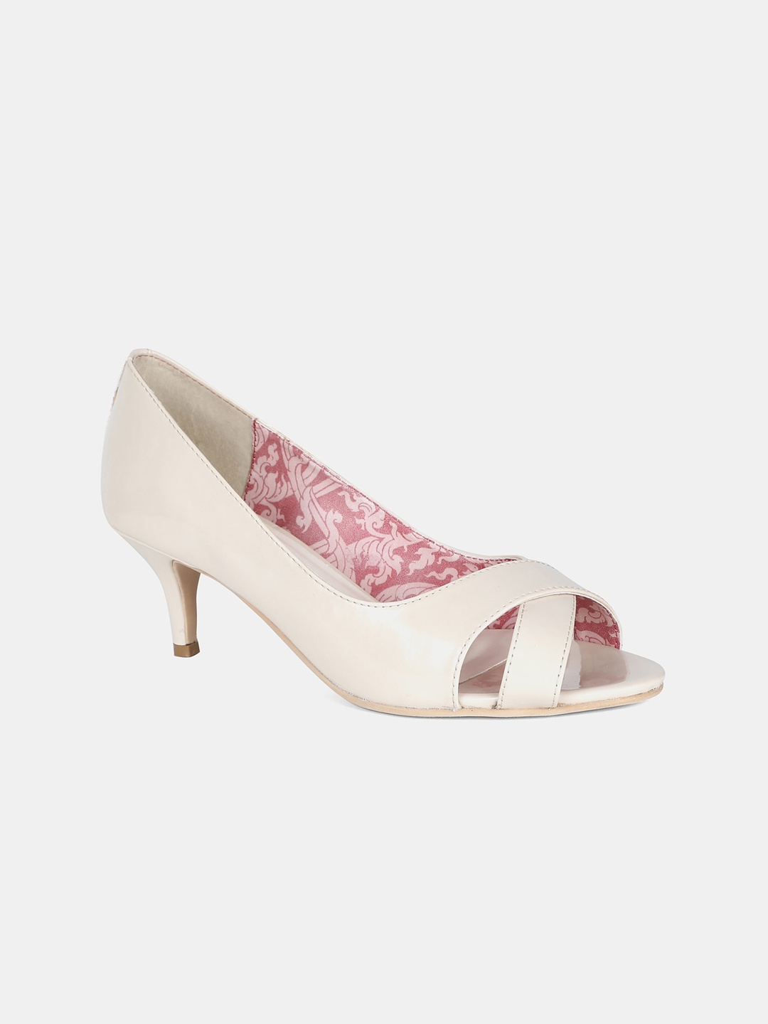 

AURELIA Beige PU Kitten Peep Toes