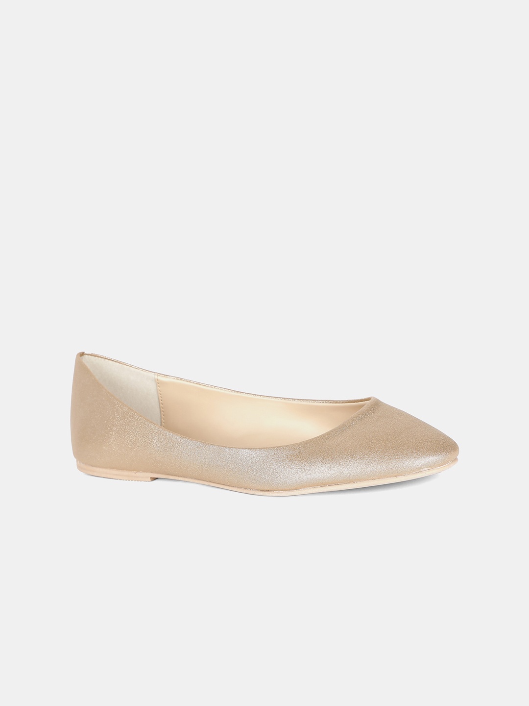 

AURELIA Women Gold-Toned Textured Ballerinas Flats