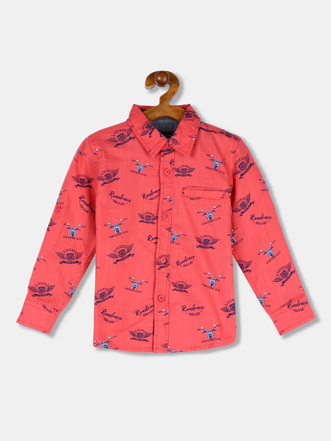 

Cherokee Boys Red & Blue Printed Casual Shirt