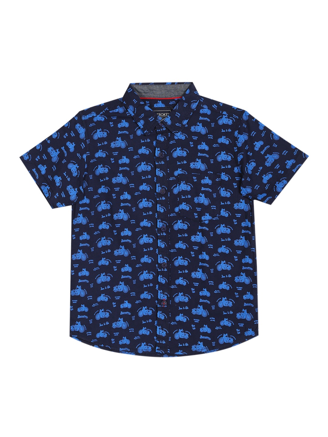 

Cherokee Boys Blue Printed Casual Shirt
