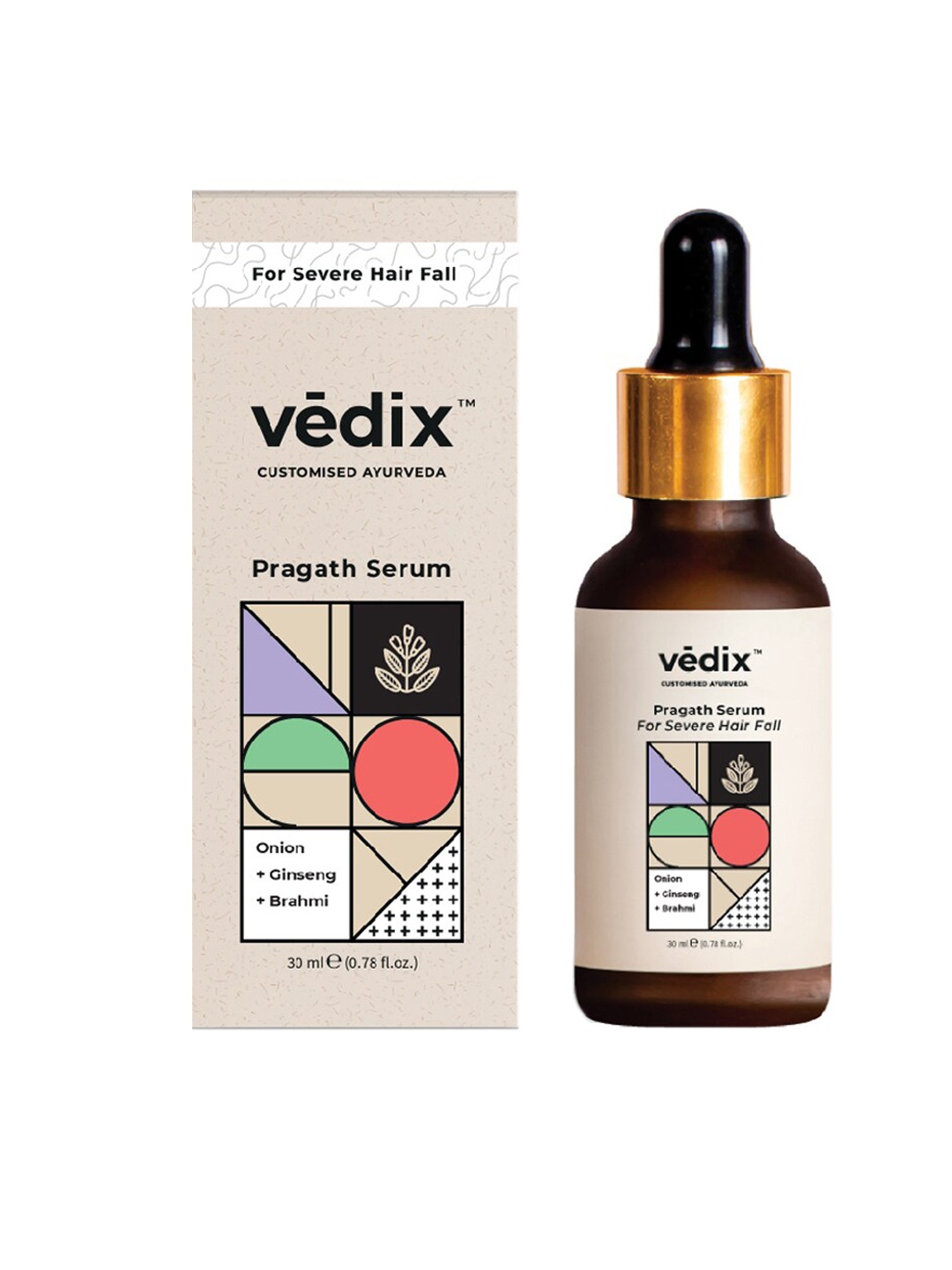 

VEDIX Customized Ayurvedic Pragath Hair Fall Control Hair Serums 30 ml, Transparent