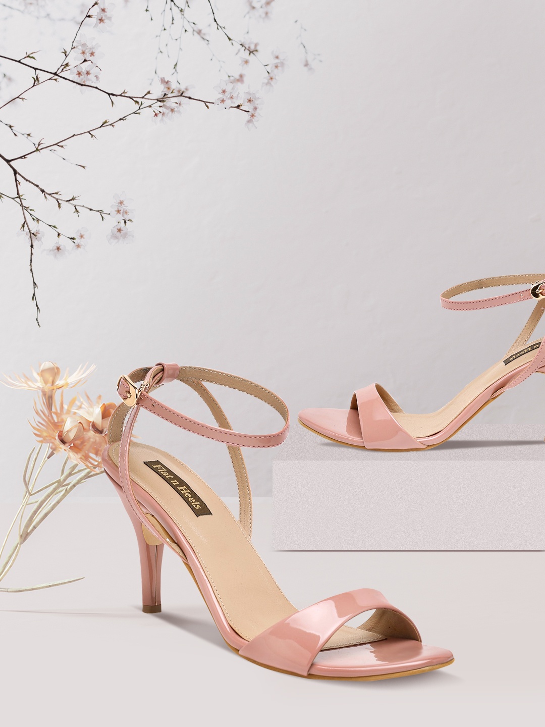 

Flat n Heels Pink Sandals with Buckles