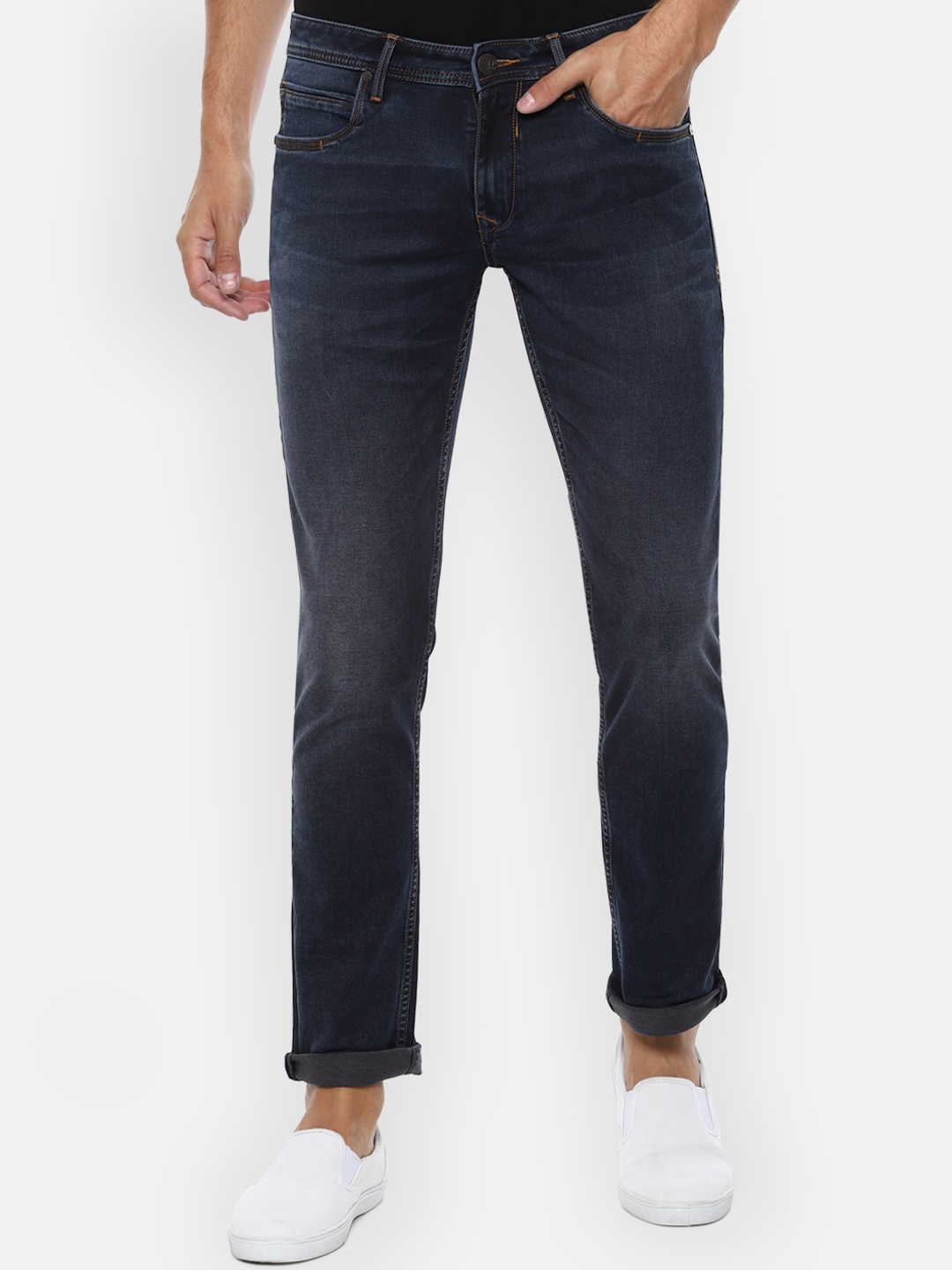 

Louis Philippe Jeans Men Navy Blue Slim Fit Light Fade Jeans