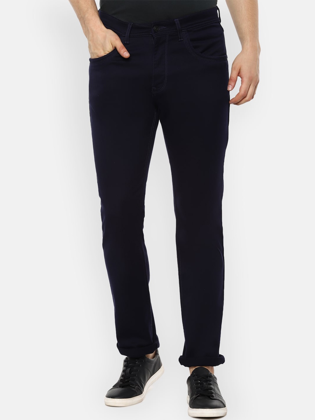 

VAN HEUSEN DENIM LABS Men Navy Blue Slim Fit Jeans