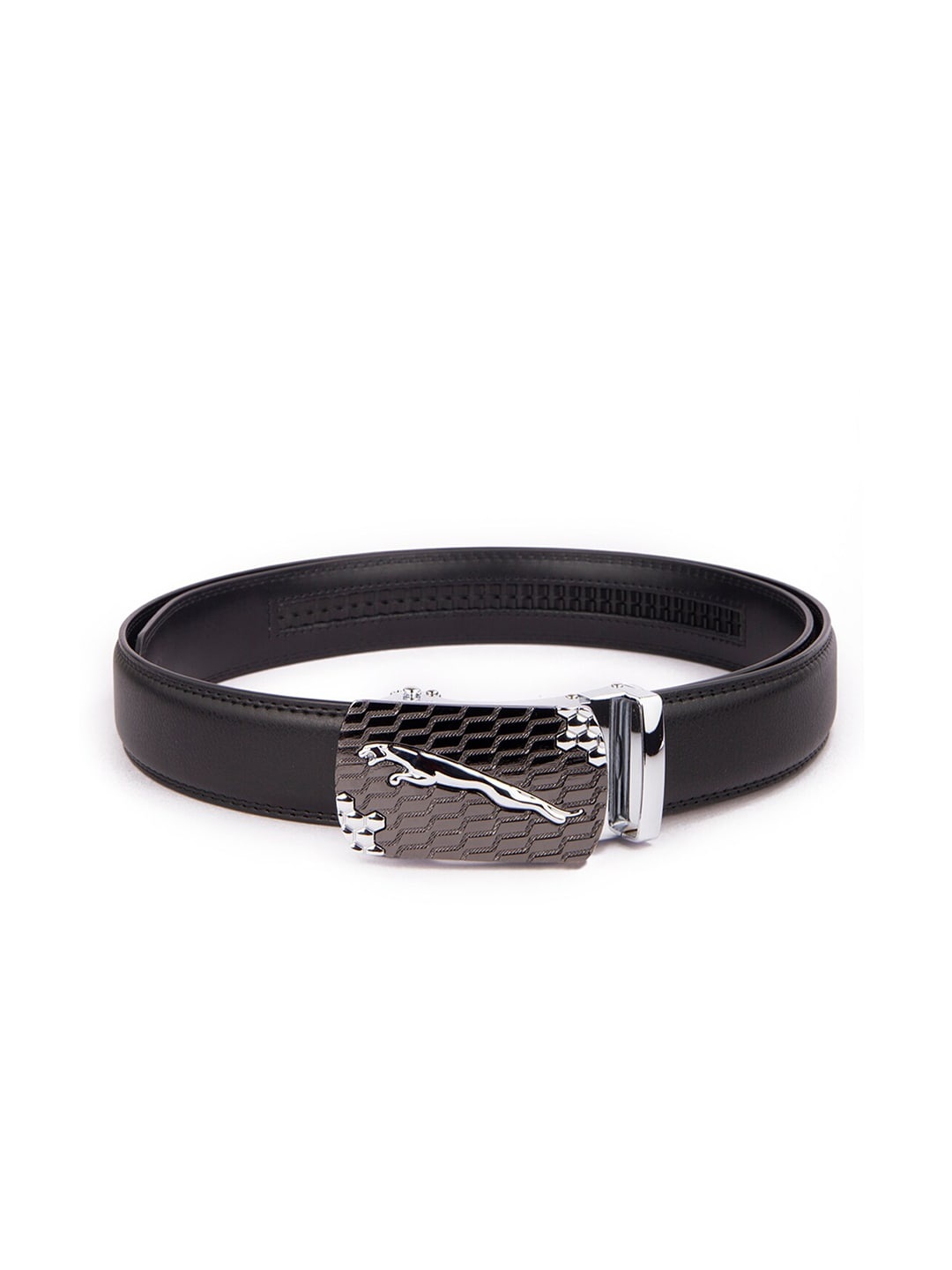 

BANGE Men Black Textured Leather Formal Belt