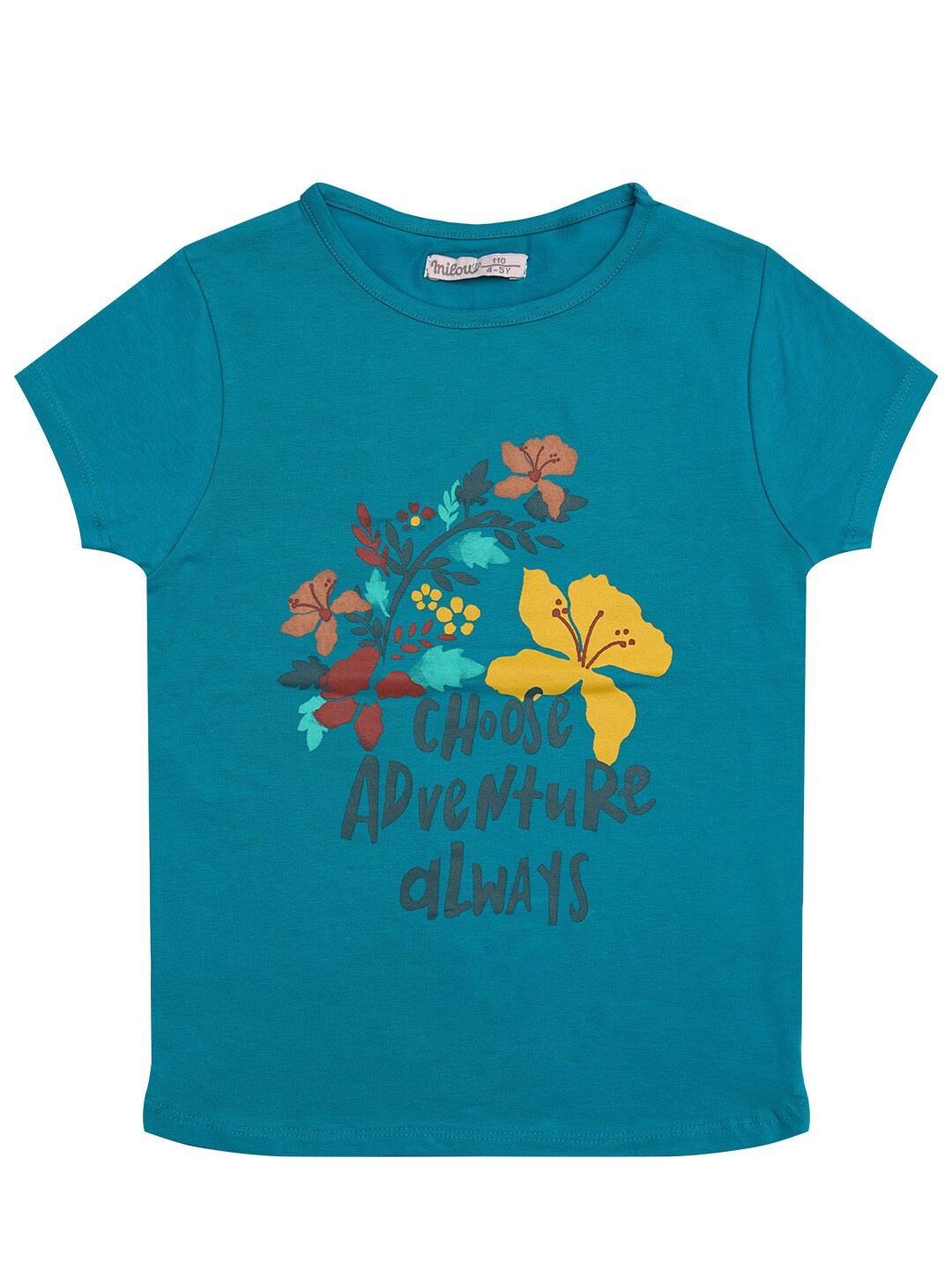 

milou Girls Blue & Yellow Printed T-shirt