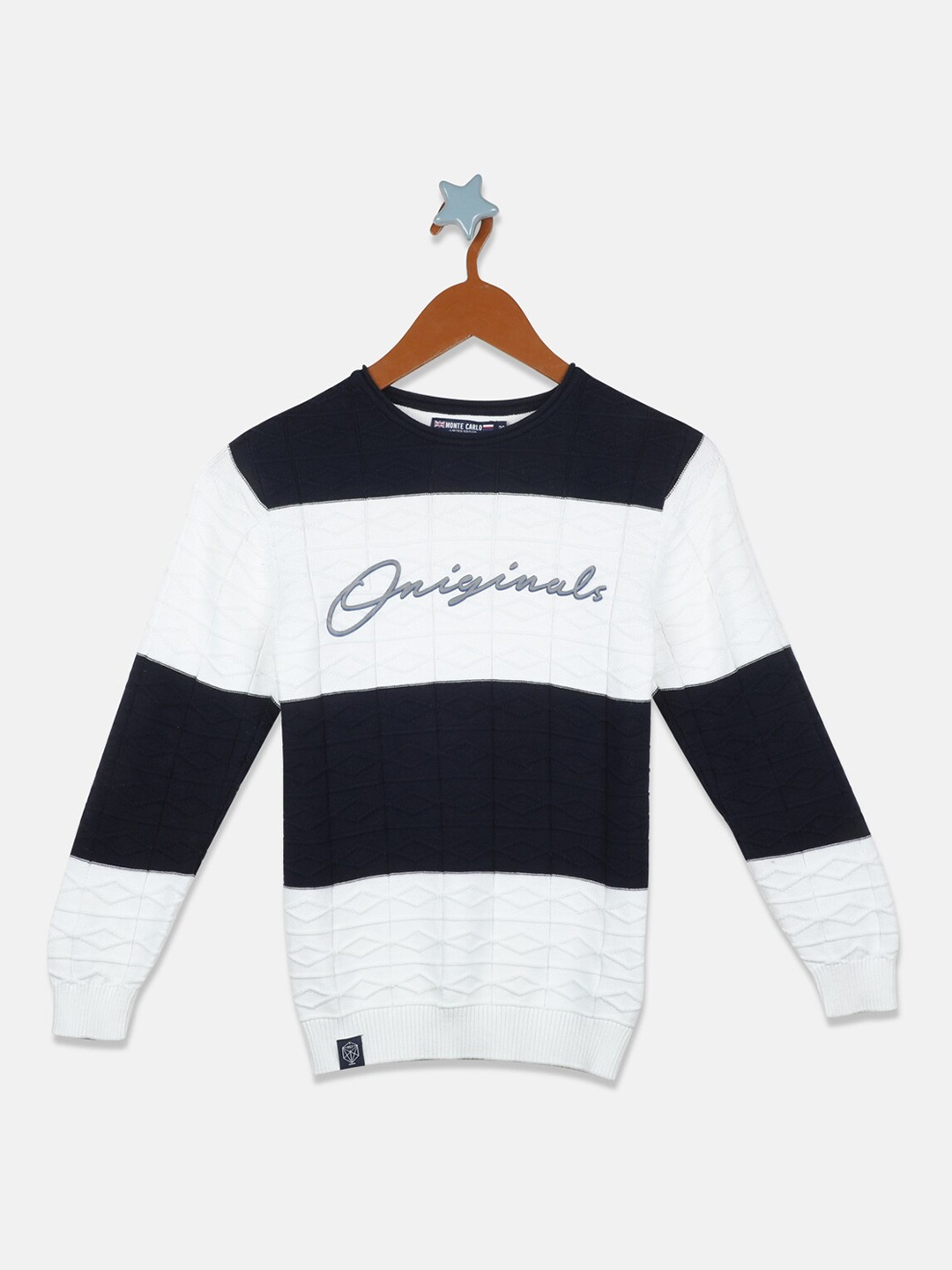 

Monte Carlo Boys Navy Blue & White Striped Pullover